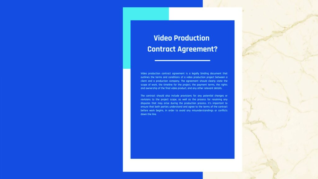 Video Production Contract Agreement