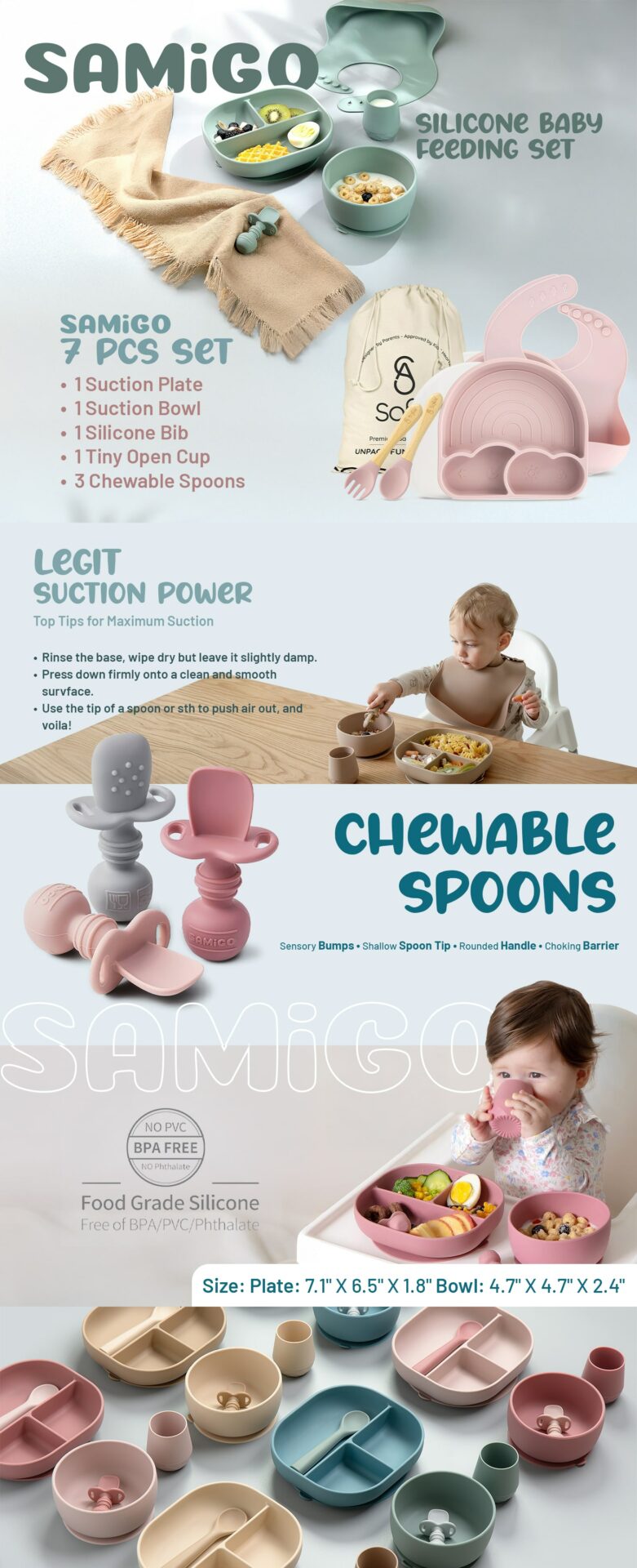SAMiGO Silicone Baby Feeding Set